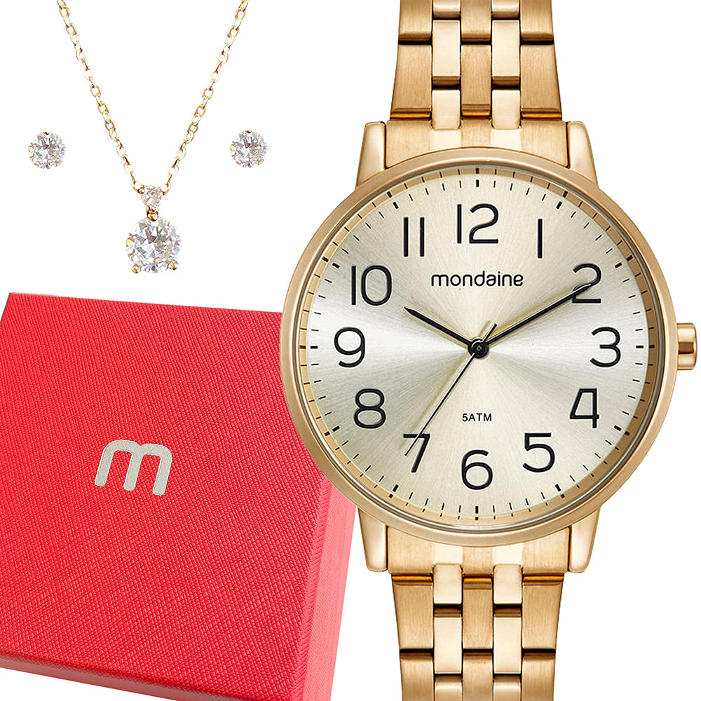 Relógio Mondaine Feminino Original Dourado 1 Ano de Garantia Relógio Mondaine Feminino Original Dourado 1 Ano de Garantia