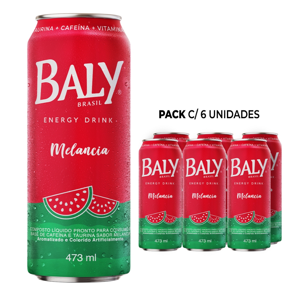 Pack Energético Baly Energy Drink Melancia 473ml