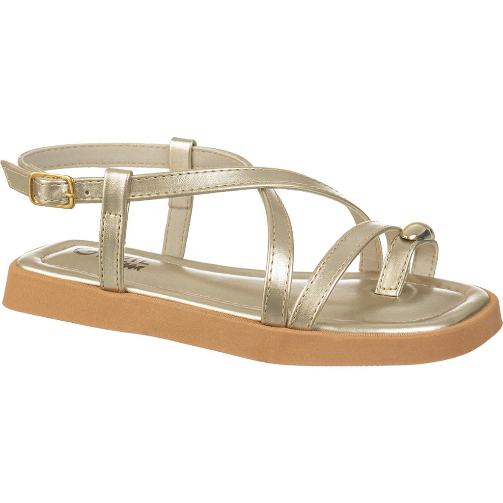 Sandália Feminina Infantil GiGiL Teen Rasteira Flatform Tiras Cruzadas Ring Toe Casual Clássica Moda Sandália Feminina Infantil GiGiL Teen Rasteira Flatform Tiras Cruzadas Ring Toe Casual Clássica Moda