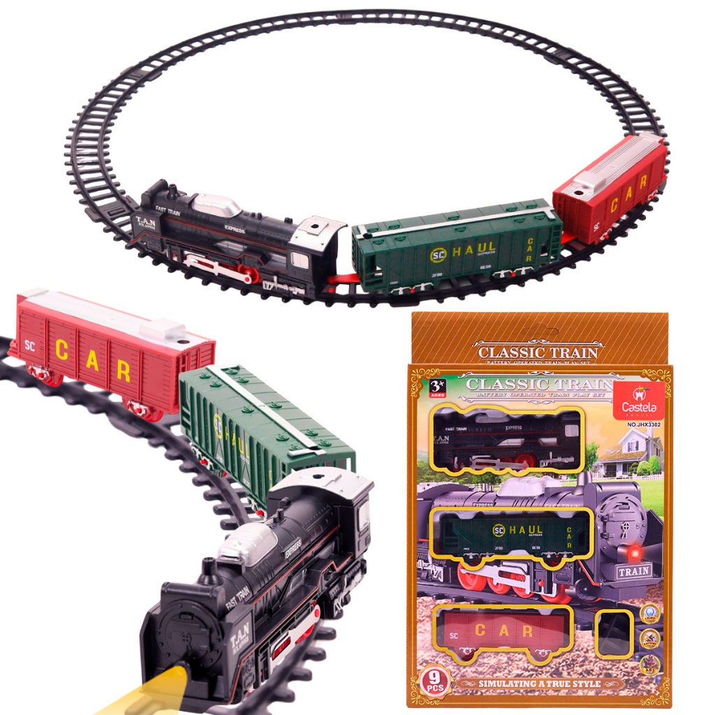 Trem Locomotiva Ferrorama Dois Vagões com Luz – Castela Trem Locomotiva Ferrorama Dois Vagões com Luz – Castela