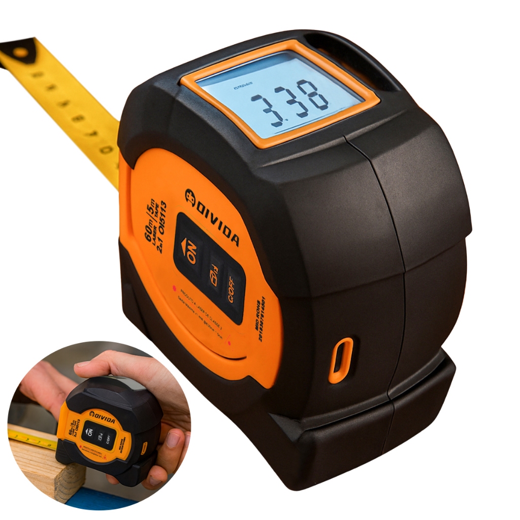 Trena Profissional com Medição a Laser OI-5113 Digital de Alta Precisão e Display LED Trena Profissional com Medição a Laser OI-5113 Digital de Alta Precisão e Display LED