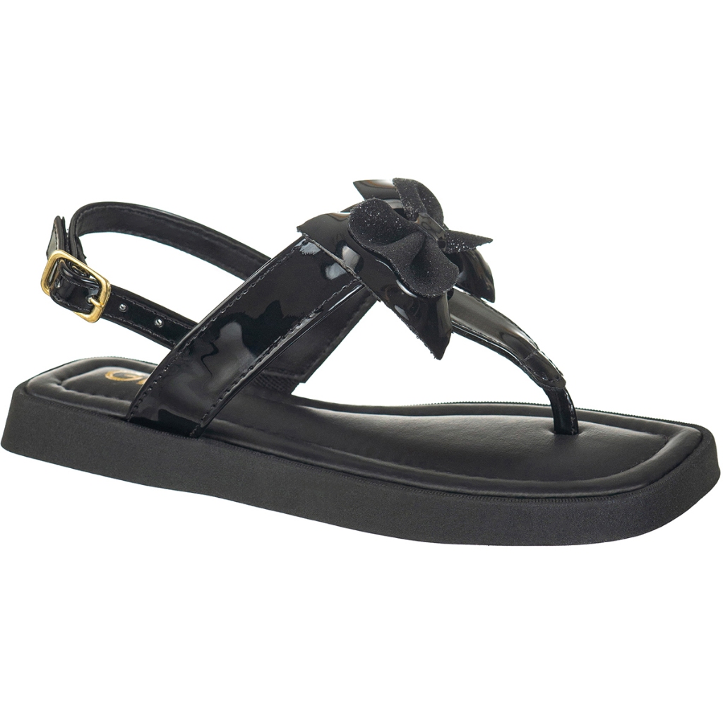 Sandália Feminina Infantil GiGiL Teen Flatform Rasteira Laço Brilho Birken Chinelo Dedo Confortável