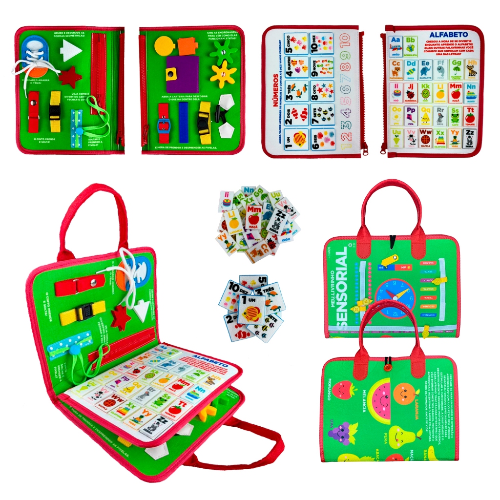 Livro Educativo Montessori: Meu Livrinho Sensorial Maleta Educativa – Horas Livro Educativo Montessori: Meu Livrinho Sensorial Maleta Educativa – Horas