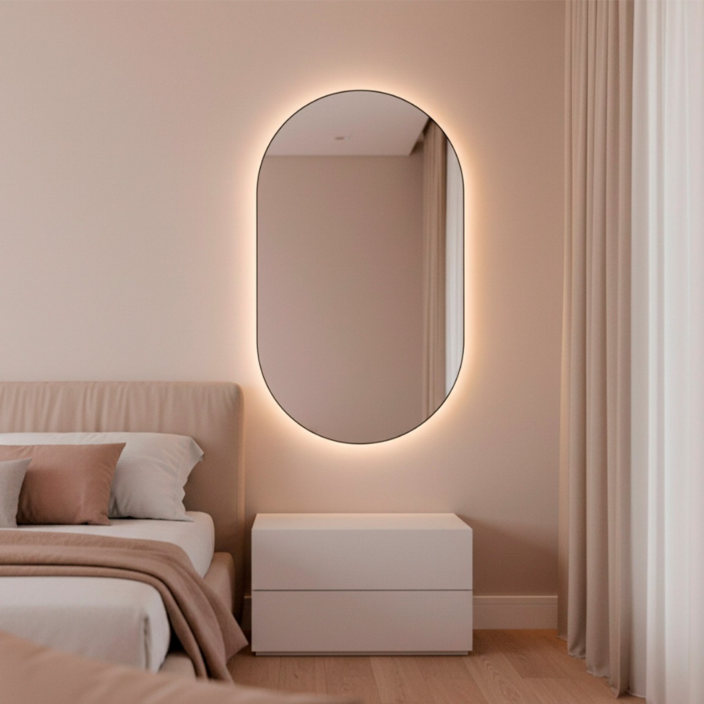 Espelho Orgânico Com Led 50x80cm Grande Decorativo Quarto Sala Banheiro Lançamento Espelho Orgânico Com Led 50x80cm Grande Decorativo Quarto Sala Banheiro Lançamento
