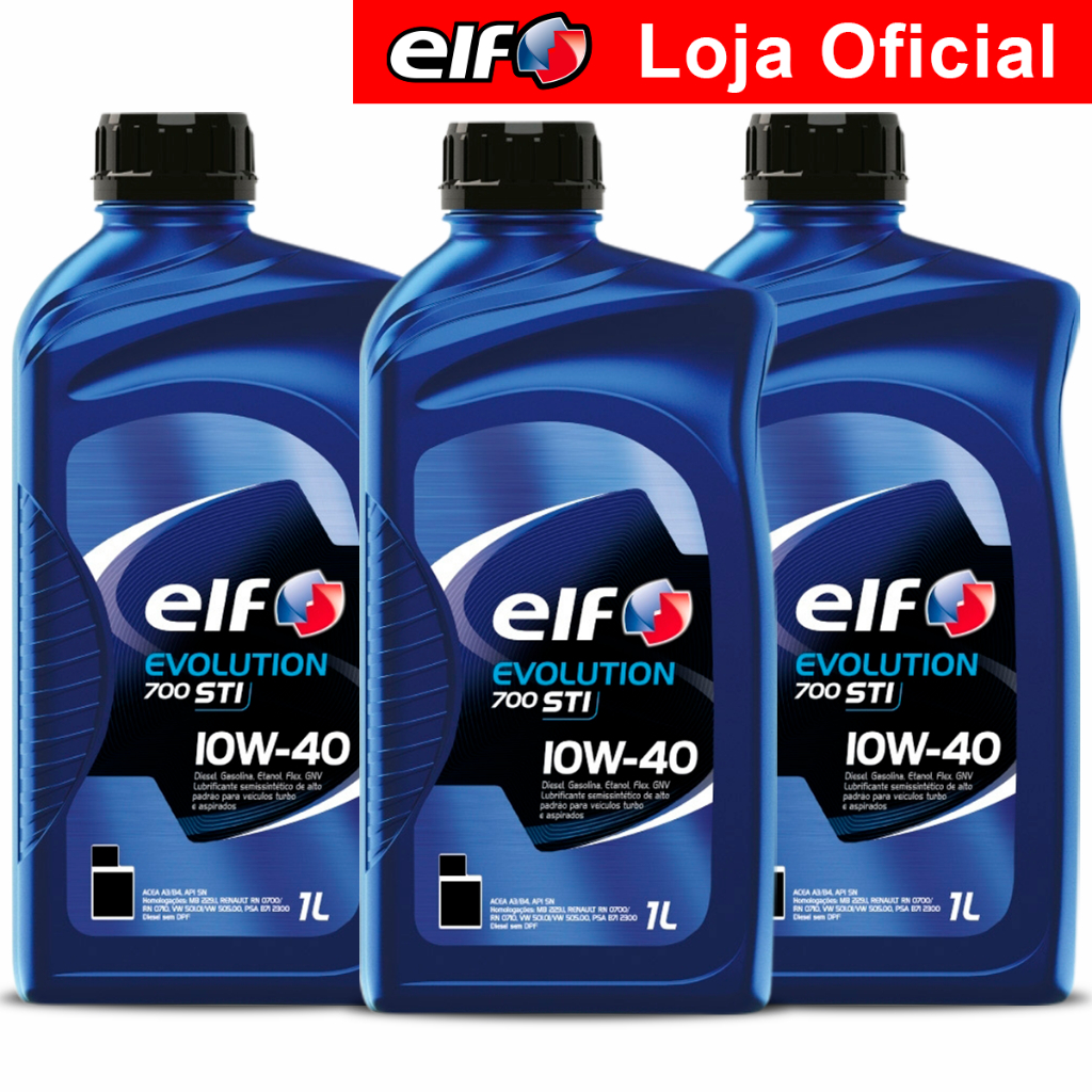 Kit 3x Óleo Semissintético Elf Evolution 700 10w40 STI SN