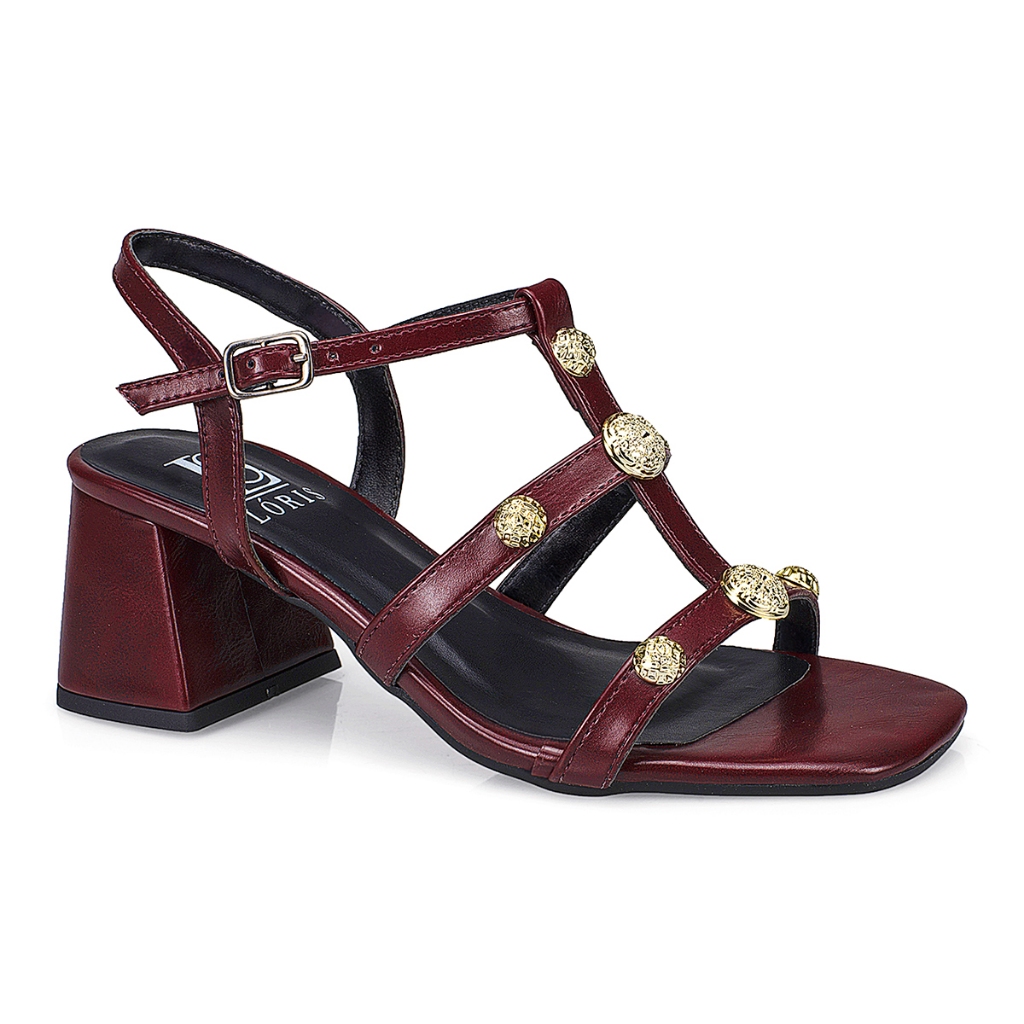 Sandália Feminina Salto Bloco Fivela Aplique ABS Spike 15629 Sandália Feminina Salto Bloco Fivela Aplique ABS Spike 15629