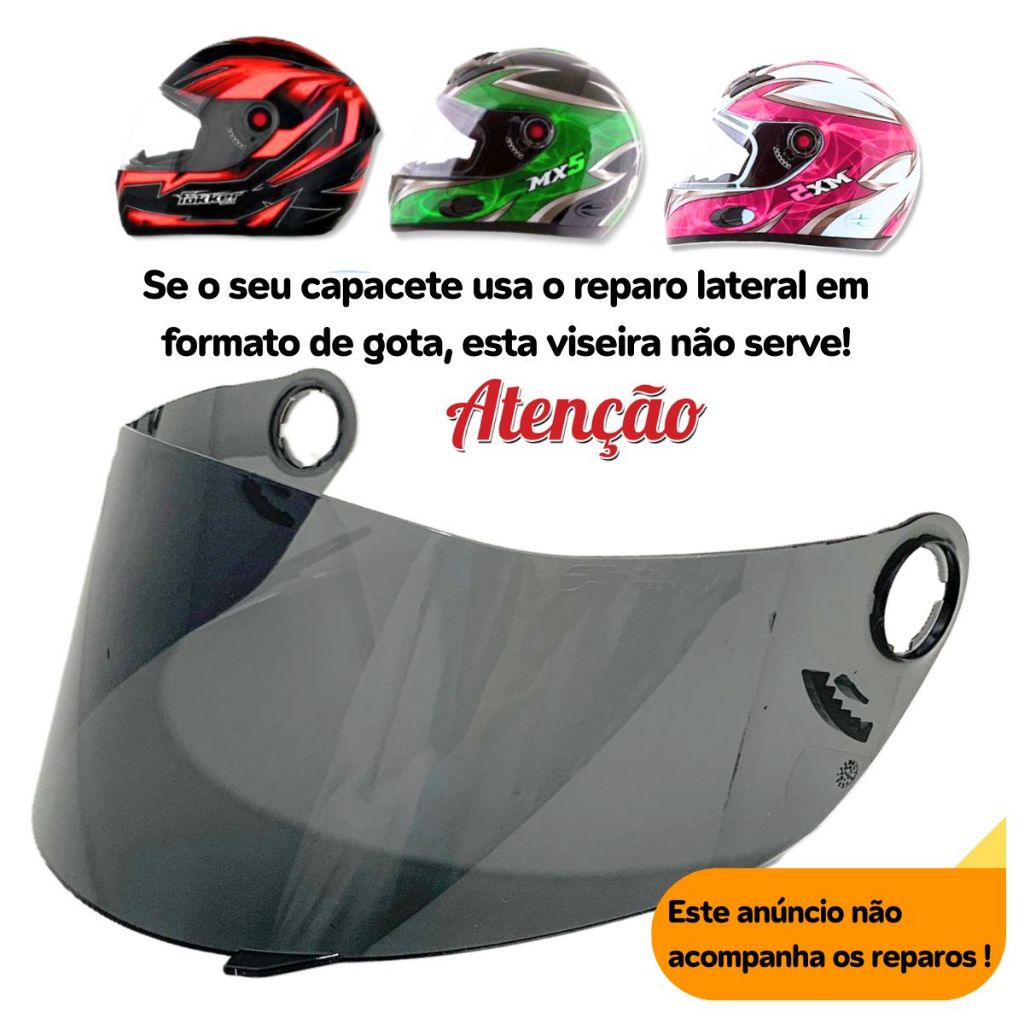Viseira Capacete Fokker / Mx5 Antirrisco Injetada 2.2mm Polivisor