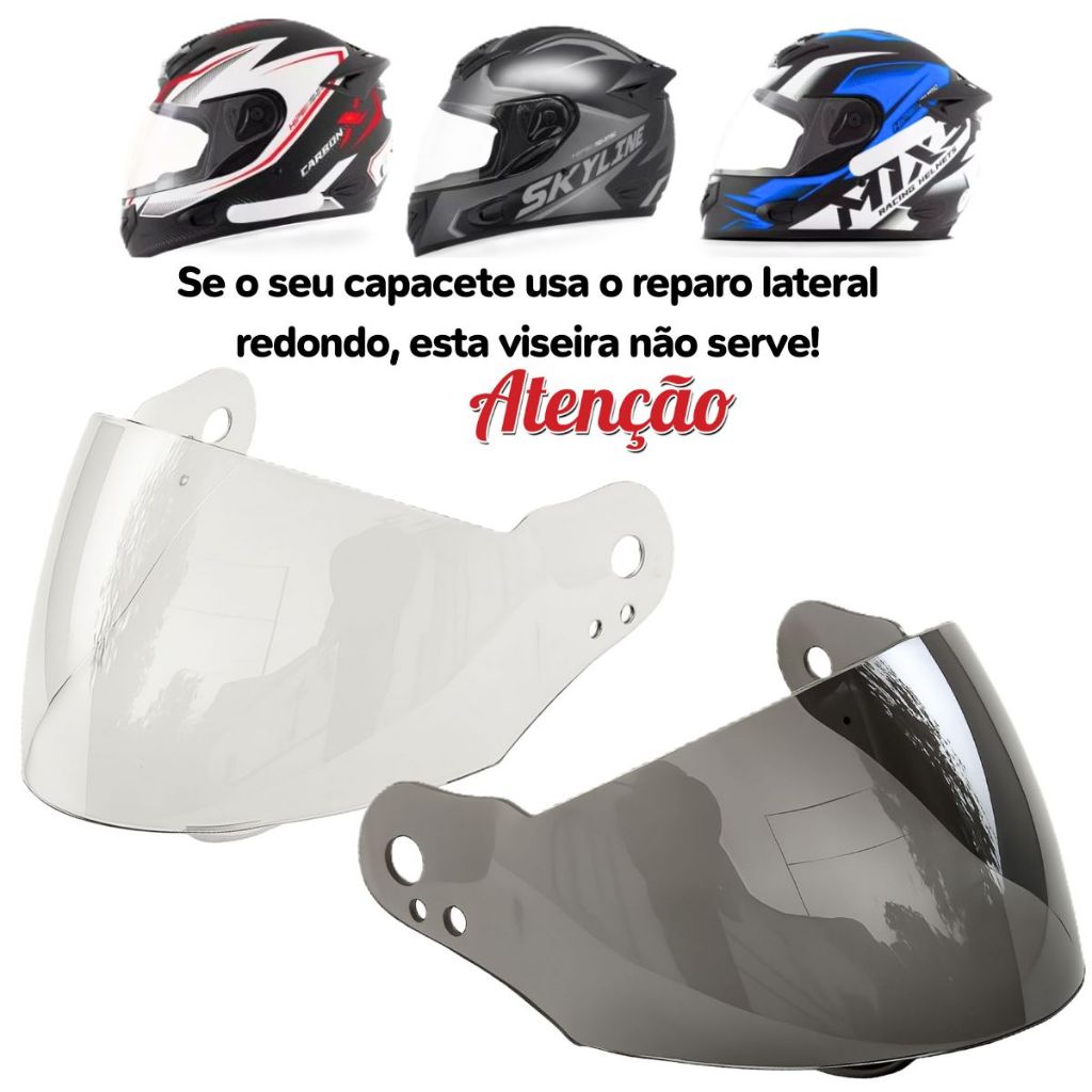 Kit Viseiras Polivisor Para Capacete Mixs Gladiator Neo / Mixs Mix2 Carbon (Cristal e Fumê) Kit Viseiras Polivisor Para Capacete Mixs Gladiator Neo / Mixs Mix2 Carbon (Cristal e Fumê)