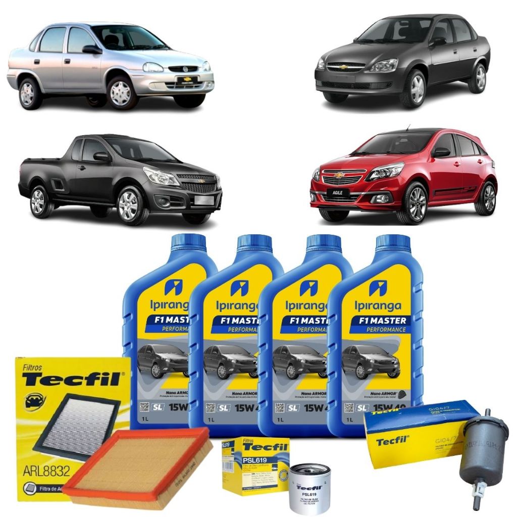 Kit Troca De Óleo Filtros Gm Corsa Agile Montana Classic 1.0 1.4 1.6 15w40 Ipiranga Semisintético Kit Troca De Óleo Filtros Gm Corsa Agile Montana Classic 1.0 1.4 1.6 15w40 Ipiranga Semisintético