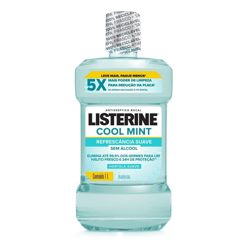 Enxaguante Bucal Listerine Cool Mint Sem Ácool 1L