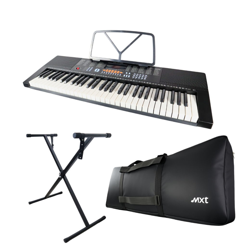Teclado musical 61 teclas + capa + suporte teclado Teclado musical 61 teclas + capa + suporte teclado