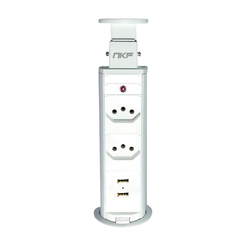 Torre de Tomada de Embutir com USB Multiplug Tomada de Bancada Torre de Tomada USB 20 Amperes Torre de Tomada de Embutir com USB Multiplug Tomada de Bancada Torre de Tomada USB 20 Amperes