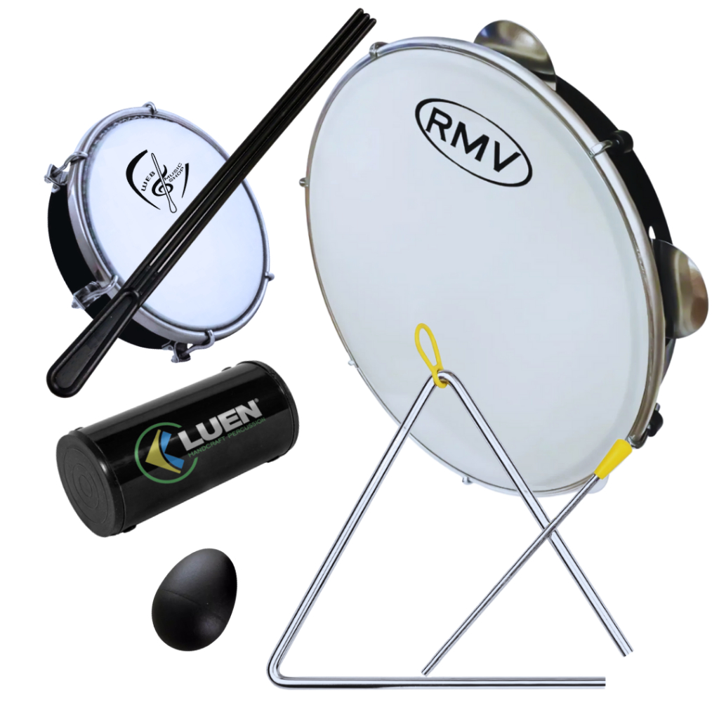 Kit com Pandeiro 10″ Pele Leitosa RMV Profissional Kit com Pandeiro 10″ Pele Leitosa RMV Profissional