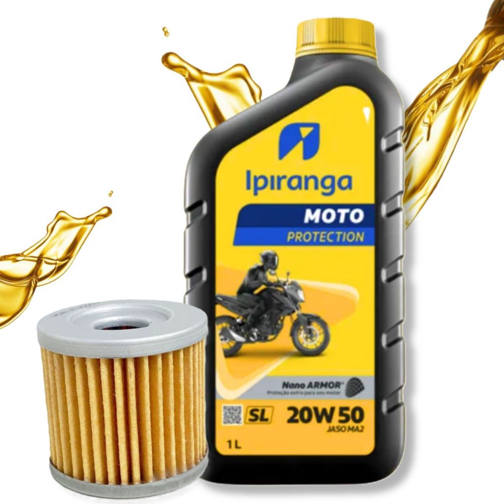 Kit Troca de Óleo para Suzuki Yes 125 / Intruder Ipiranga 20W50 Mineral + Filtro Vedamotors
