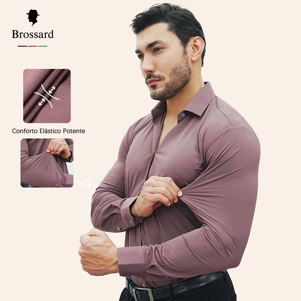 Camisa Social Masculina Slim fit Luxo Elastano Malha, Blusa Xadrez Não Amassa e Respirável Estilosa Camisa Social Masculina Slim fit Luxo Elastano Malha, Blusa Xadrez Não Amassa e Respirável Estilosa