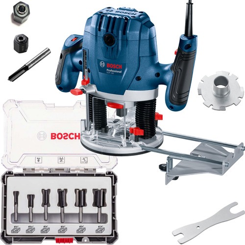 Tupia Coluna Bosch GOF 130 220V + Kit 6 Pcs Fresas Jogo Standard Bosch Tupia Coluna Bosch GOF 130 220V + Kit 6 Pcs Fresas Jogo Standard Bosch