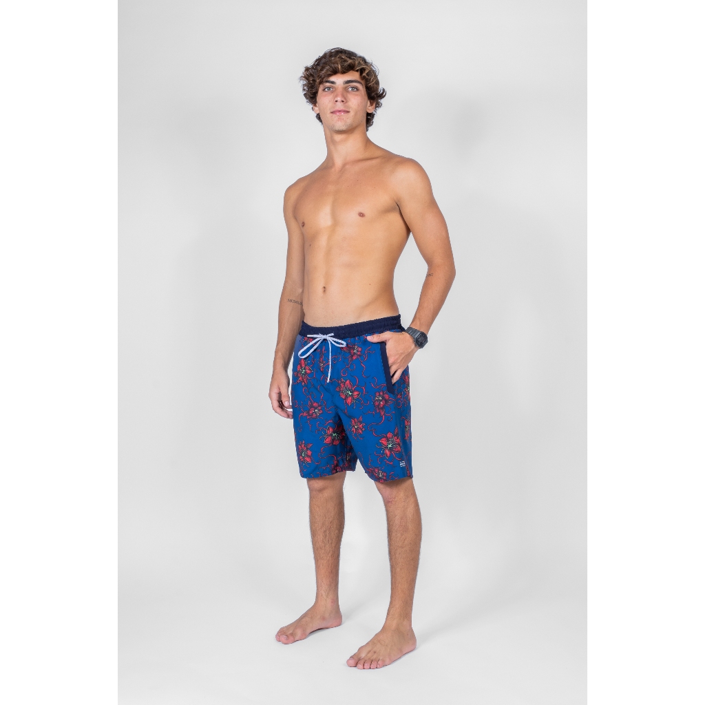 Shorts de Praia Masculino Floral Azul – Secagem Rapida Shorts de Praia Masculino Floral Azul – Secagem Rapida
