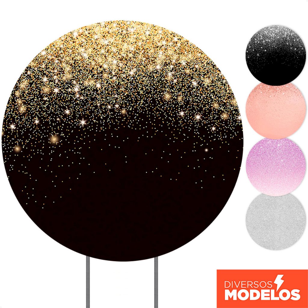 Painel Redondo Festa Efeito Glitter Em tecido 1,50m Com Elástico Decoração – Diversos Modelos Painel Redondo Festa Efeito Glitter Em tecido 1,50m Com Elástico Decoração – Diversos Modelos