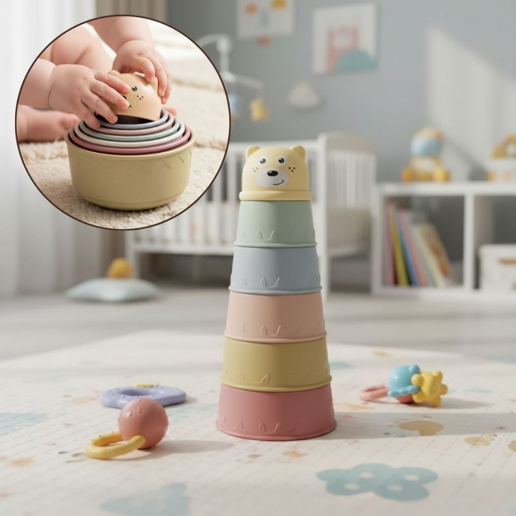 Brinquedo Divertido Empilhar Contar P/ Bebê Educativo 7 Pçs Brinquedo Divertido Empilhar Contar P/ Bebê Educativo 7 Pçs