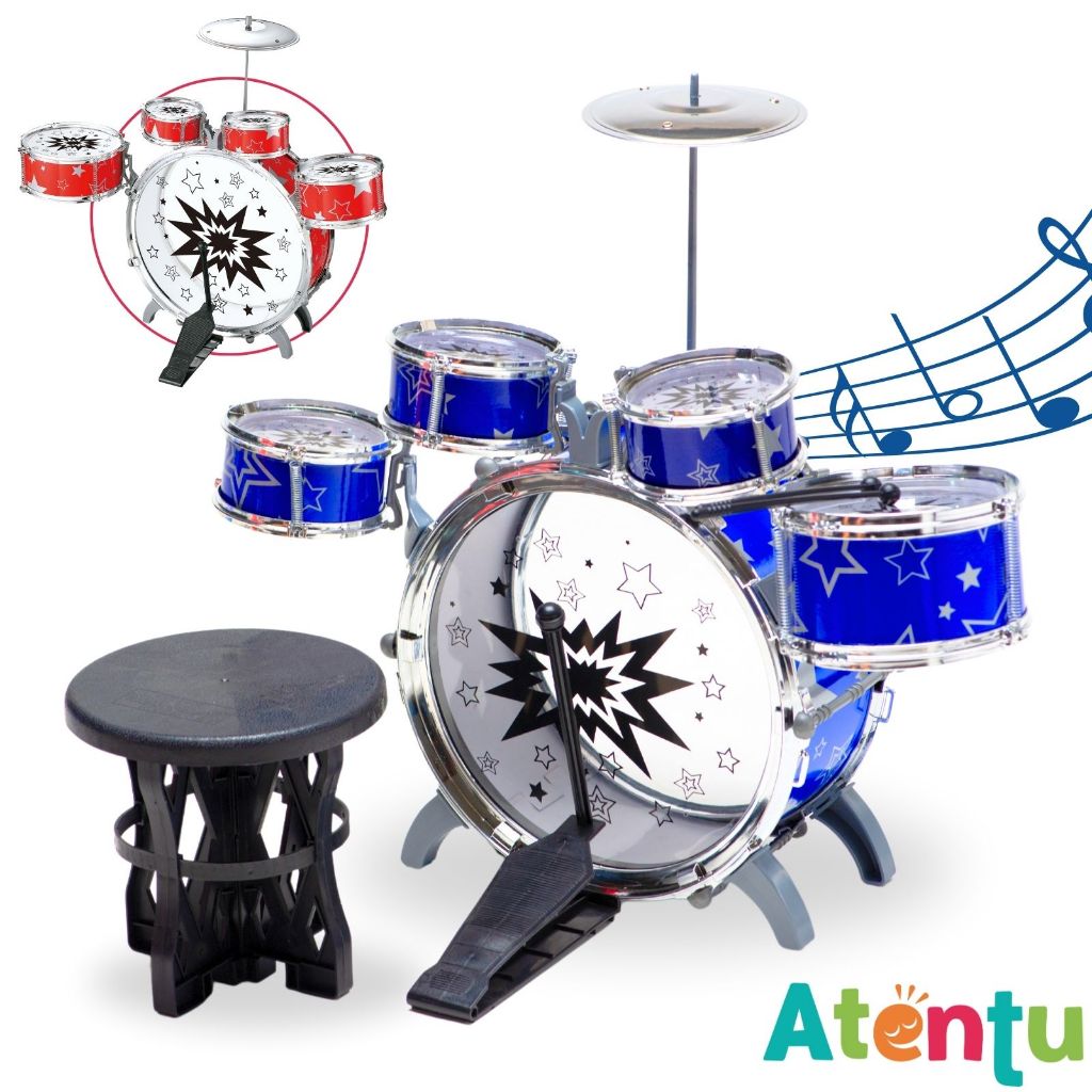 Mini Bateria Infantil Instrumento Brinquedo Musical Prato Tambor Baqueta Mini Bateria Infantil Instrumento Brinquedo Musical Prato Tambor Baqueta