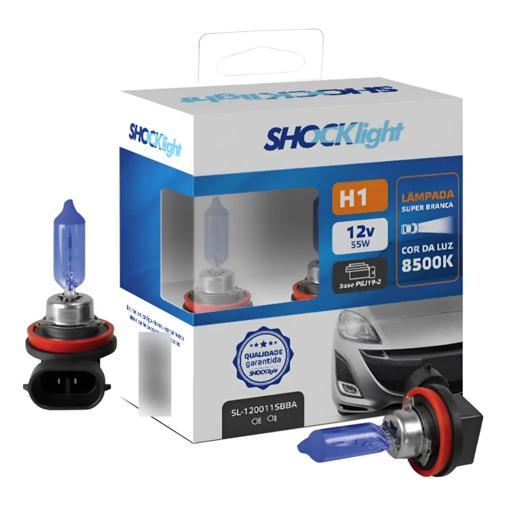 Lampada Halogena Super Branca Shocklight H1 12v 55w Lampada Halogena Super Branca Shocklight H1 12v 55w