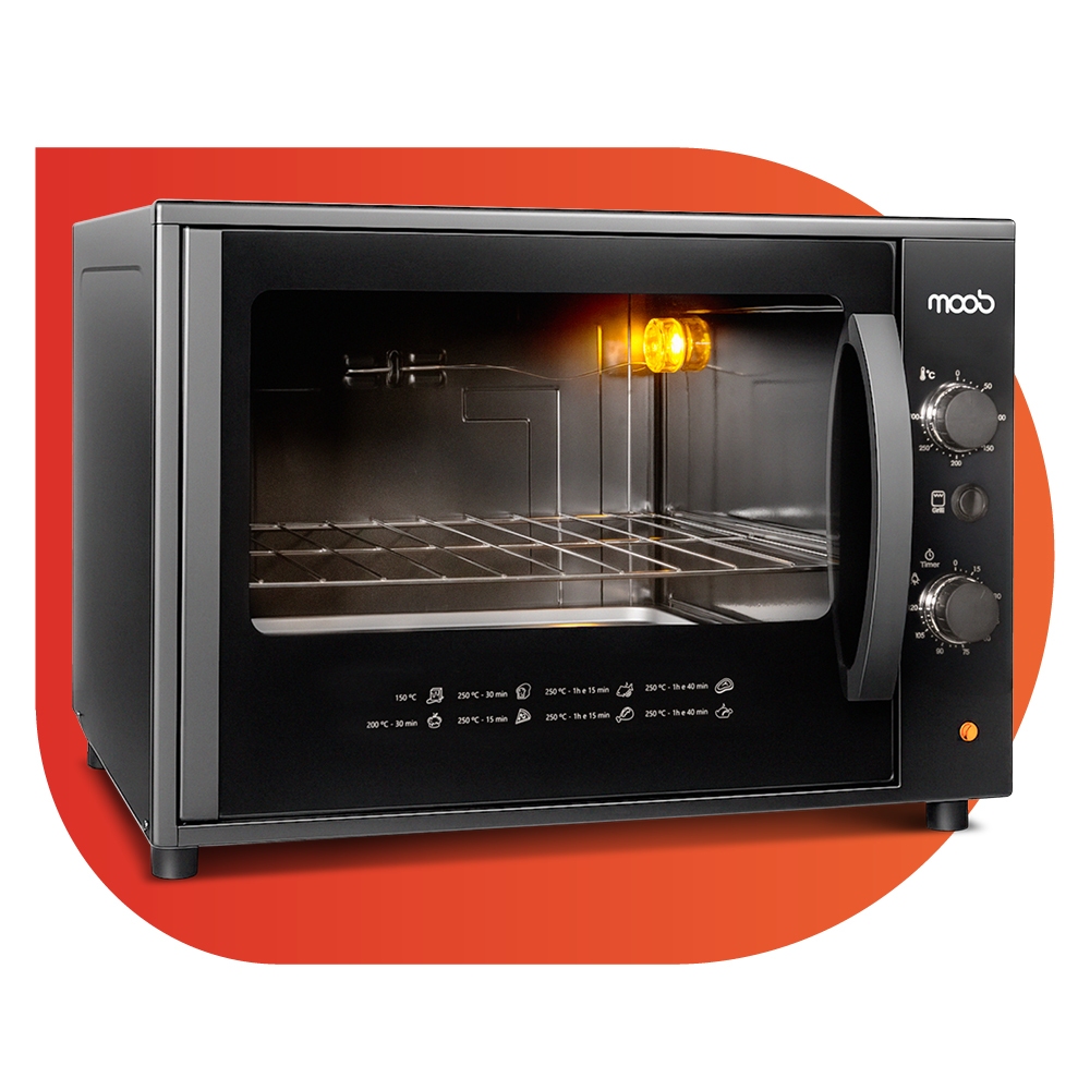 Forno Elétrico de Bancada Moob Top 60 Litros Função Grill Preto 220V Forno Elétrico de Bancada Moob Top 60 Litros Função Grill Preto 220V