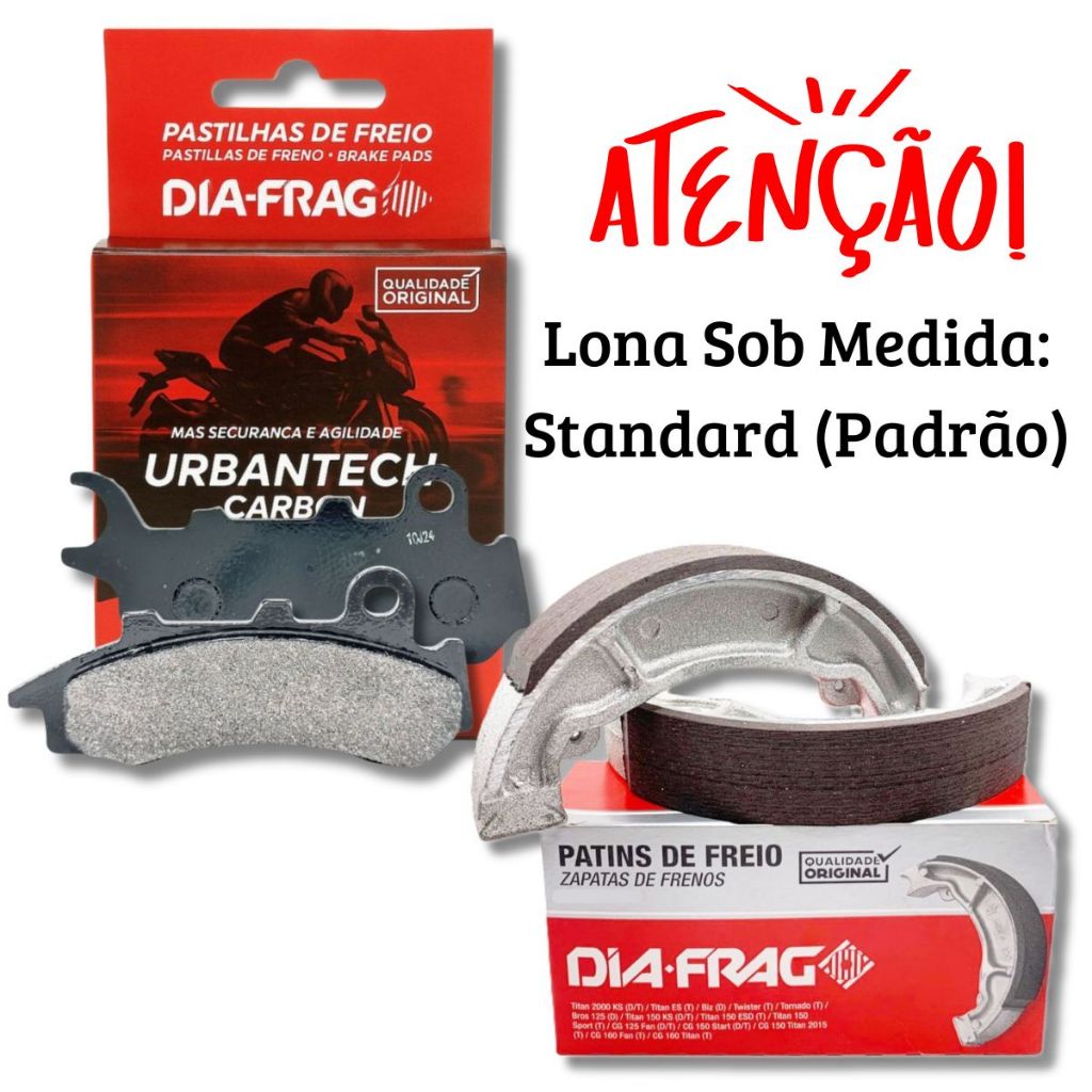 Pastilha e Lona Cg 160 Fan Cg 160 Titan Combi Brake 2018 A 2024 (Standard) Diafrag Pastilha e Lona Cg 160 Fan Cg 160 Titan Combi Brake 2018 A 2024 (Standard) Diafrag