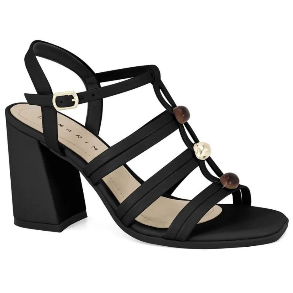 Sandália Feminina Preto Elegante Salto Alto Ramarim 2541210-3 Sandália Feminina Preto Elegante Salto Alto Ramarim 2541210-3