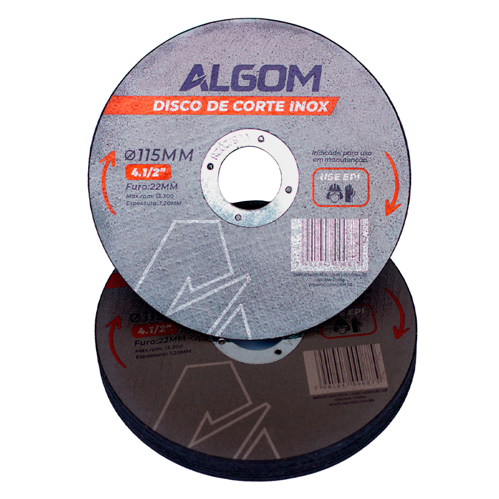 10 Unidades Disco De Corte Inox 4.1/2″ (115X22mm) Algom 10 Unidades Disco De Corte Inox 4.1/2″ (115X22mm) Algom