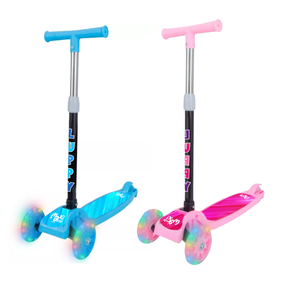 Patinete Infantil Dobrável 3 Rodas Led Luppy Maxi Toys Patinete Infantil Dobrável 3 Rodas Led Luppy Maxi Toys