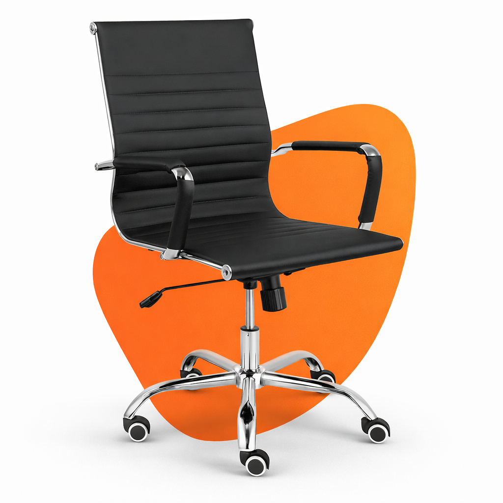 Cadeira de Escritório Moob Boston Diretor Giratória Com Função Relax Preta Cadeira de Escritório Moob Boston Diretor Giratória Com Função Relax Preta