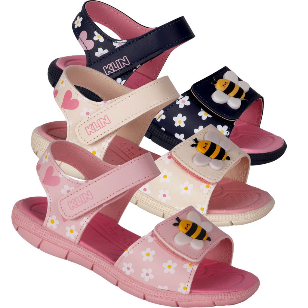 Sandália Papete Klin Infantil Menina Abelhinha Anatômica Velcro Calce Fácil Confortável Original Sandália Papete Klin Infantil Menina Abelhinha Anatômica Velcro Calce Fácil Confortável Original