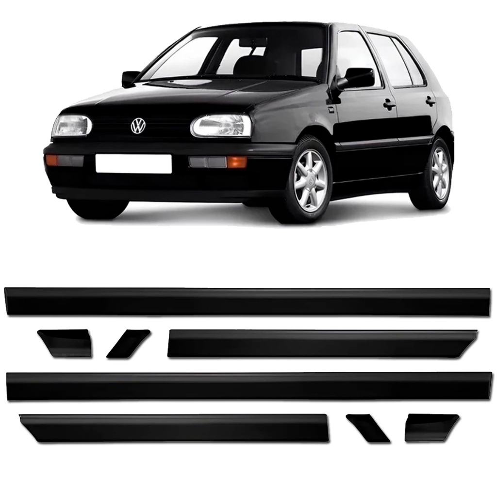 Jogo Friso Lateral Golf GL GLX 4 Portas 1995 1996 1997 1998 Preto Jogo Friso Lateral Golf GL GLX 4 Portas 1995 1996 1997 1998 Preto