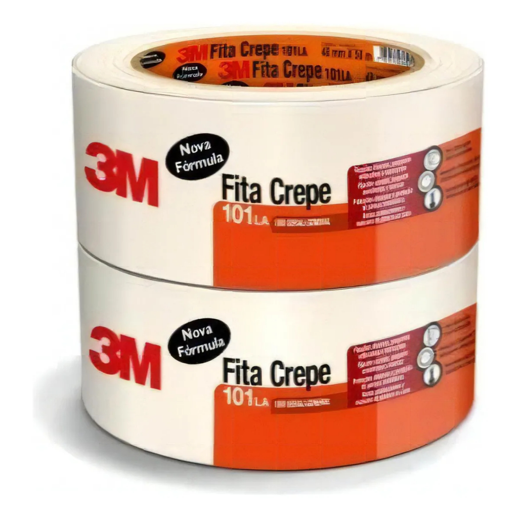 Kit com 2 Fita Crepe 3M 48mm x 50 metros 101LA Uso Geral Branco Lisa – 3M Kit com 2 Fita Crepe 3M 48mm x 50 metros 101LA Uso Geral Branco Lisa – 3M