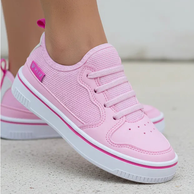 Tênis Infantil Calce Fácil Fly | Vitz Casual Leve Rosa Tênis Infantil Calce Fácil Fly | Vitz Casual Leve Rosa