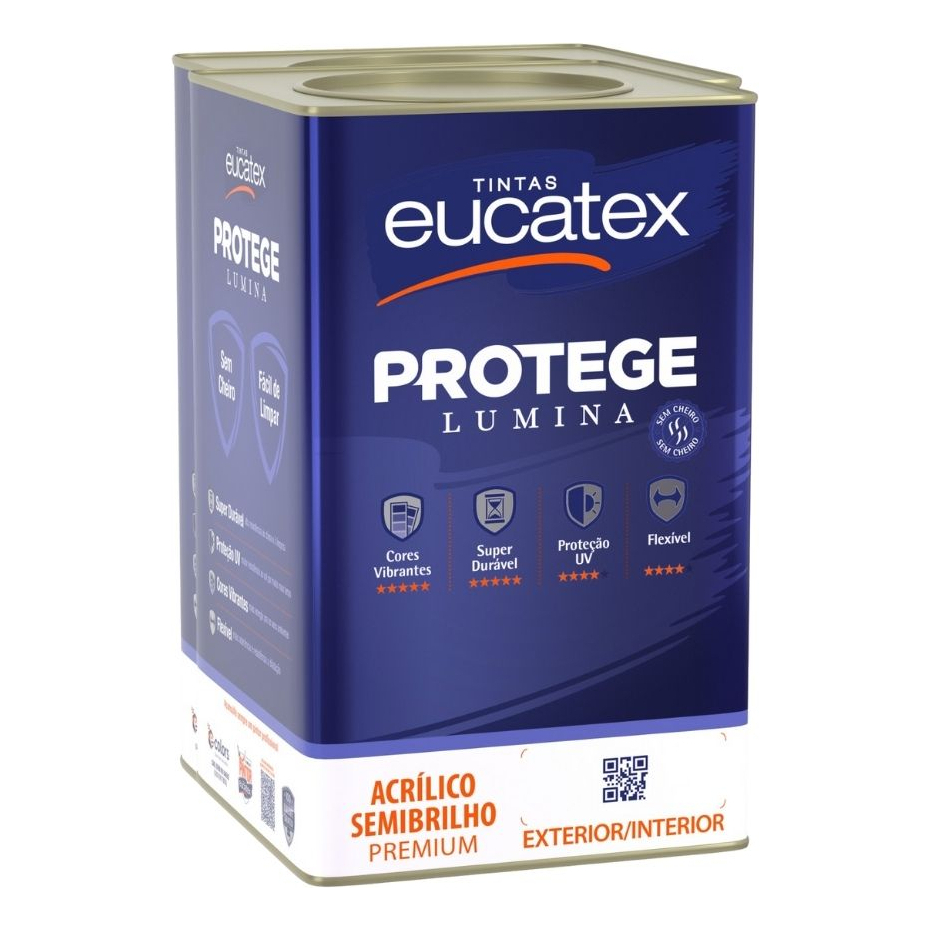 Tinta Eucatex Protege Antibacteria 18 Litros Acrilico Lavável Branco Proteção UV