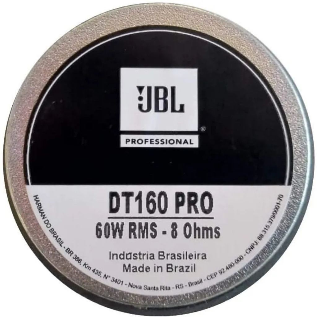 Driver JBL DT160 PRO 60W RMS 8 Ohms Profissional Baixa Distorção Driver JBL DT160 PRO 60W RMS 8 Ohms Profissional Baixa Distorção