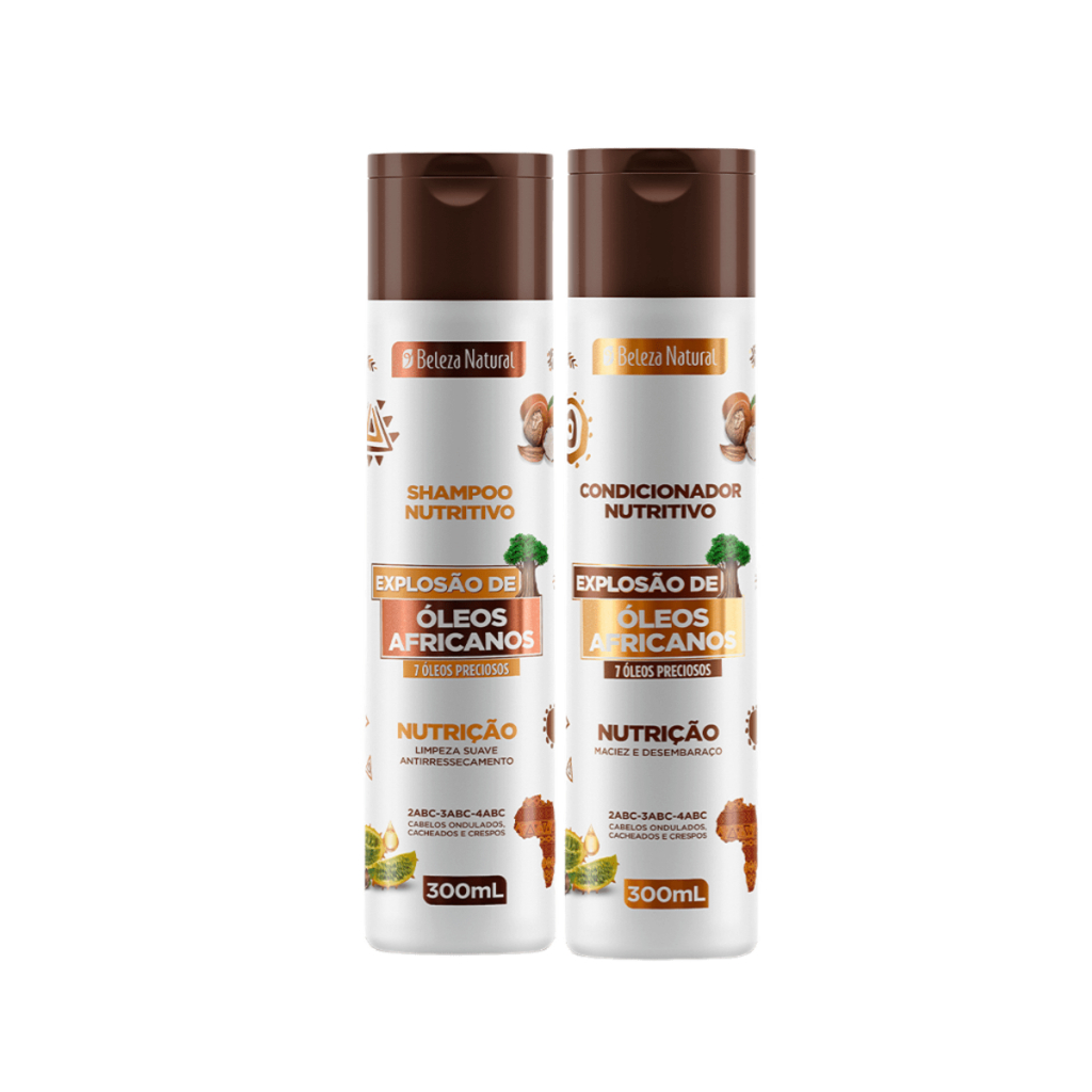 Kit Duo Shampoo 300ml + Condicionador 300ml Explosão de Óleos Africanos bn.Cachos Kit Duo Shampoo 300ml + Condicionador 300ml Explosão de Óleos Africanos bn.Cachos
