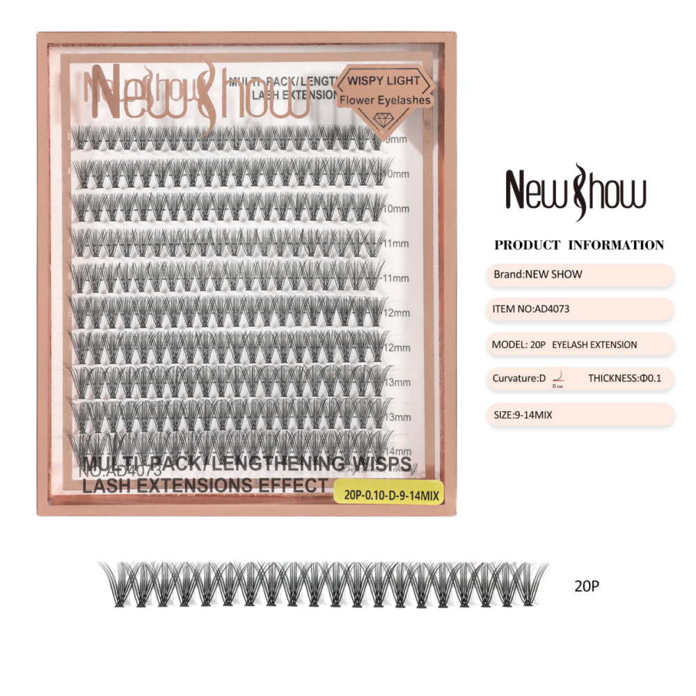 New Show AD4073 Cartela De Cilios Tufo Tufinho 10P/20P/30P/40P/TS39/TS121/TS13/TL59/TD10/TL08/TL102 0.07D 9-14Mix New Show AD4073 Cartela De Cilios Tufo Tufinho 10P/20P/30P/40P/TS39/TS121/TS13/TL59/TD10/TL08/TL102 0.07D 9-14Mix