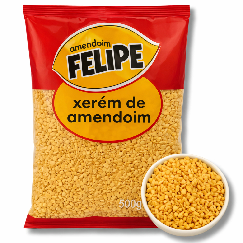 Xerém de Amendoim Triturado 500g Felipe Ideal para Confeitaria e Sorveteria Xerém de Amendoim Triturado 500g Felipe Ideal para Confeitaria e Sorveteria