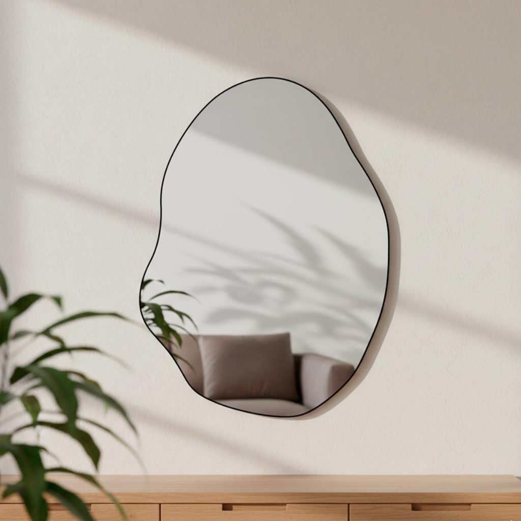 Espelho Orgânico De Parede Sala Lavabo 55x75cm – Mod Rubi Espelho Orgânico De Parede Sala Lavabo 55x75cm – Mod Rubi
