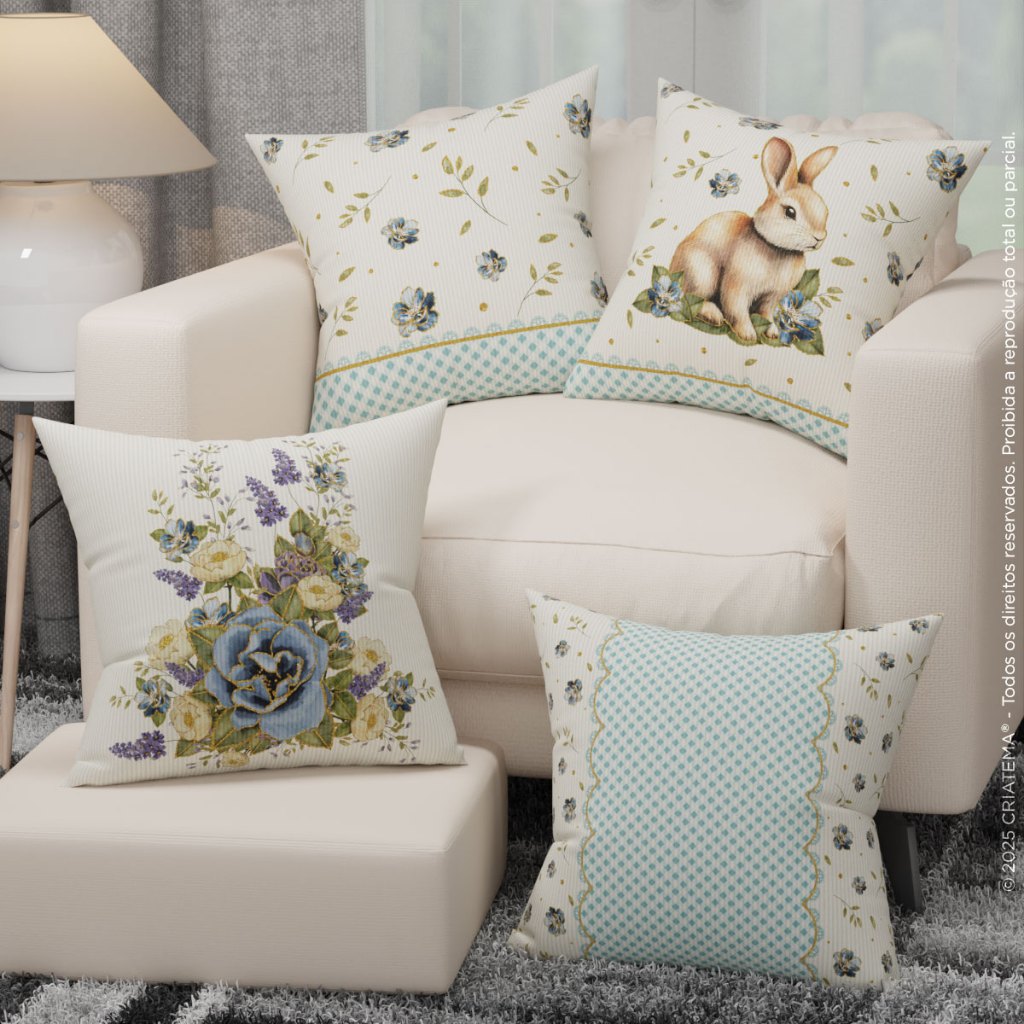 Capa De Almofada Páscoa Decoração Casa Para Sofá Kit 4 Almofadas 45x45cm Em Tecido Oxford Com Zíper Capa De Almofada Páscoa Decoração Casa Para Sofá Kit 4 Almofadas 45x45cm Em Tecido Oxford Com Zíper