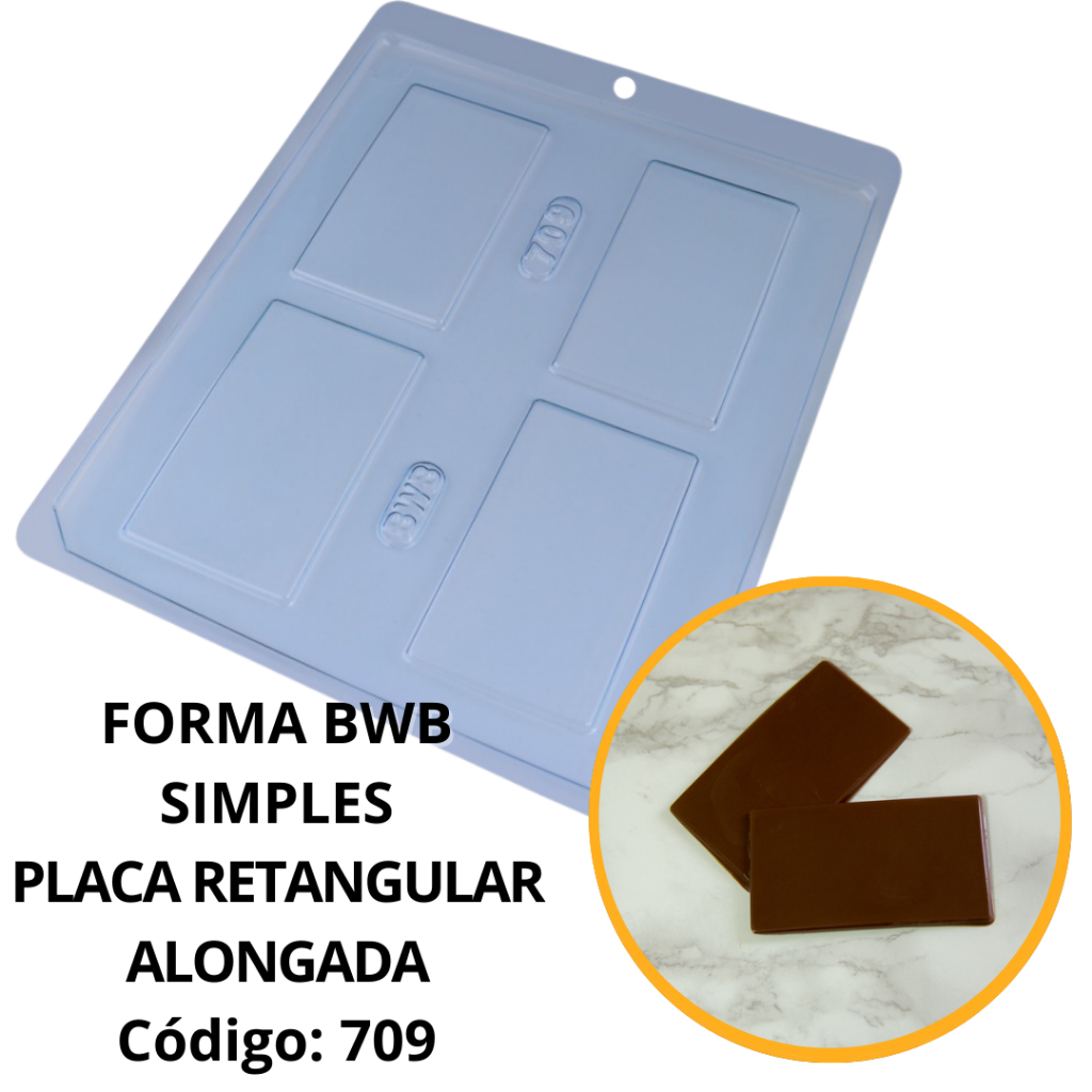 1~10 Forma Simples Placa Retangular Alongada 709 (E1) em Acetato BWB Para Bombom e Doces 1~10 Forma Simples Placa Retangular Alongada 709 (E1) em Acetato BWB Para Bombom e Doces