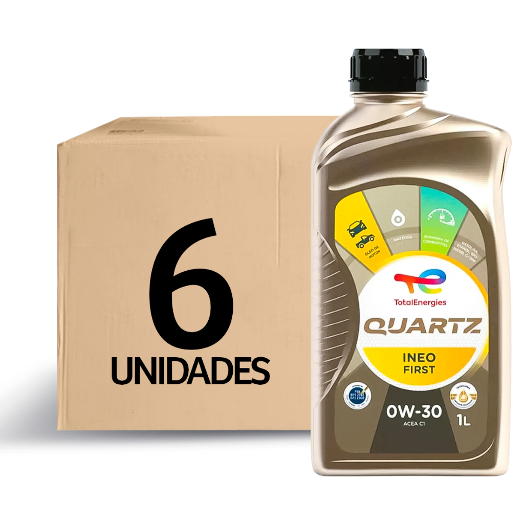 Kit 6 Óleos Sintético 0w30 Quartz Ineo First