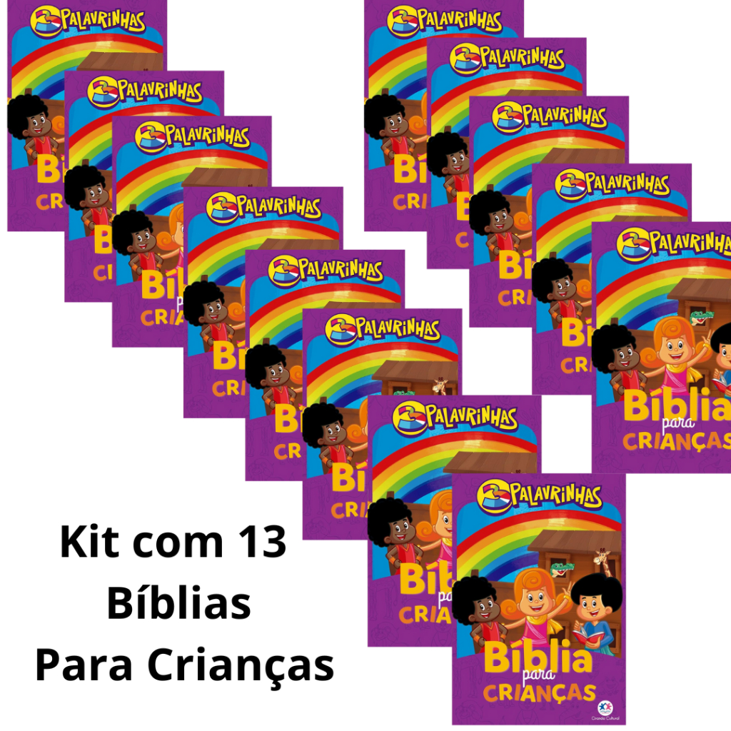 Kit com 13 Bíblias Para Crianças | Histórias Do Antigo E Novo Testamento | 3 Palavrinhas Kit com 13 Bíblias Para Crianças | Histórias Do Antigo E Novo Testamento | 3 Palavrinhas