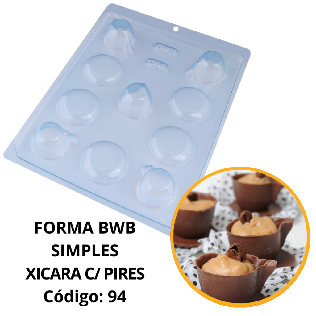 1~10 FORMA SIMPLES PIRULITO XÍCARA COM PIRES CÓD.:94 EM ACETATO BWB PARA BOMBOM, DOCES DE CHOCOLATE E CONFEITARIA. 1~10 FORMA SIMPLES PIRULITO XÍCARA COM PIRES CÓD.:94 EM ACETATO BWB PARA BOMBOM, DOCES DE CHOCOLATE E CONFEITARIA.