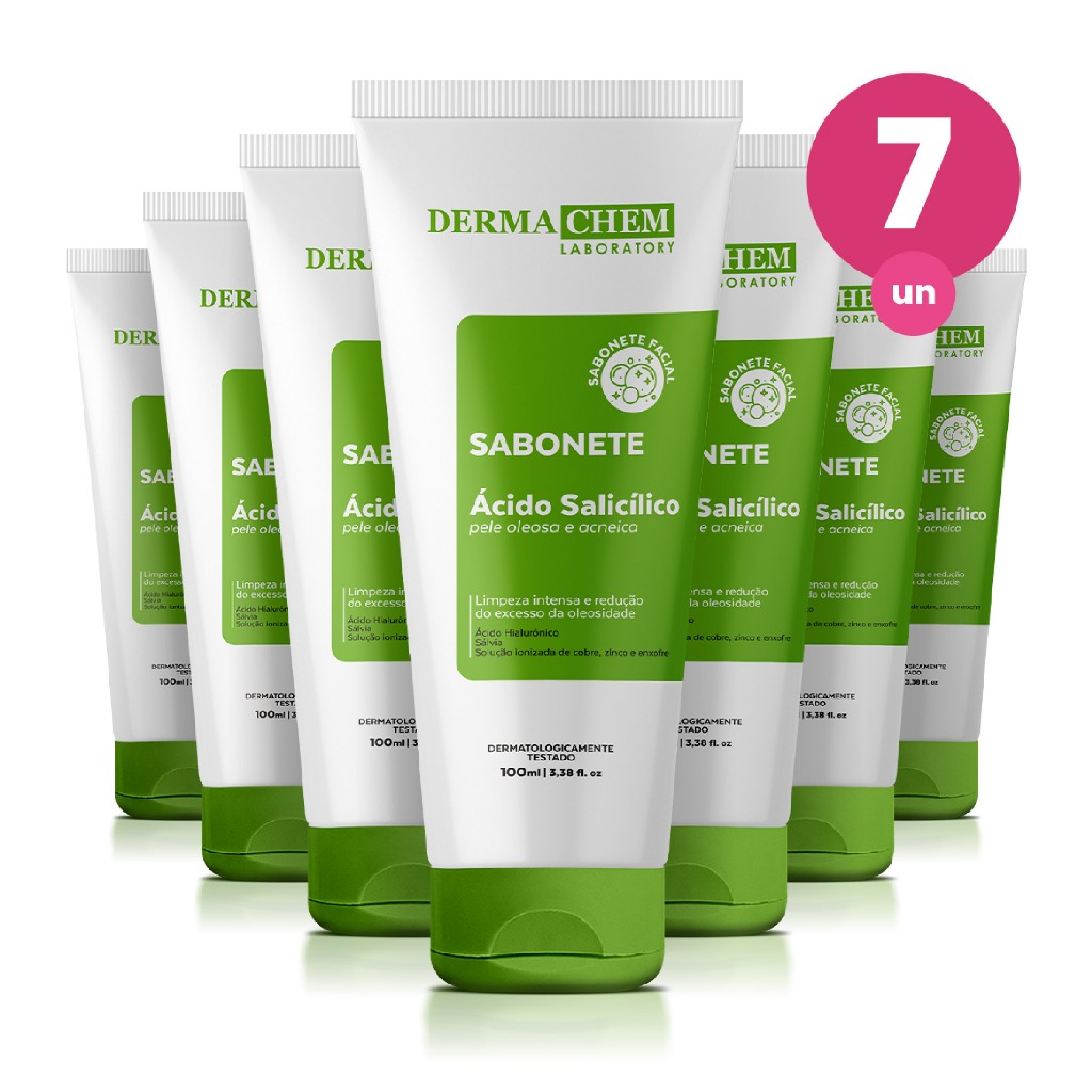 Kit 7 Sabonete Ácido Salicílico Pele Oleosa 100ml Dermachem Kit 7 Sabonete Ácido Salicílico Pele Oleosa 100ml Dermachem