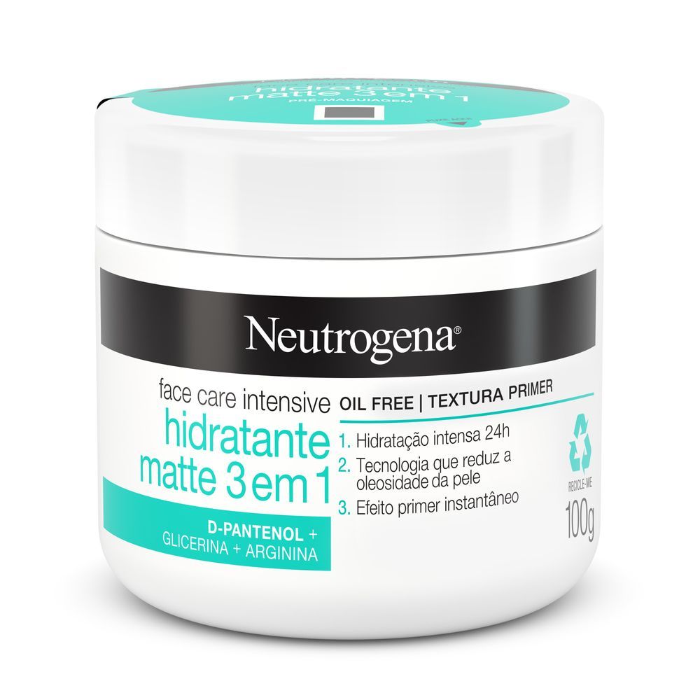 Hidratante Facial Matte 3 em 1 Neutrogena Face Care Intensive 100g Hidratante Facial Matte 3 em 1 Neutrogena Face Care Intensive 100g