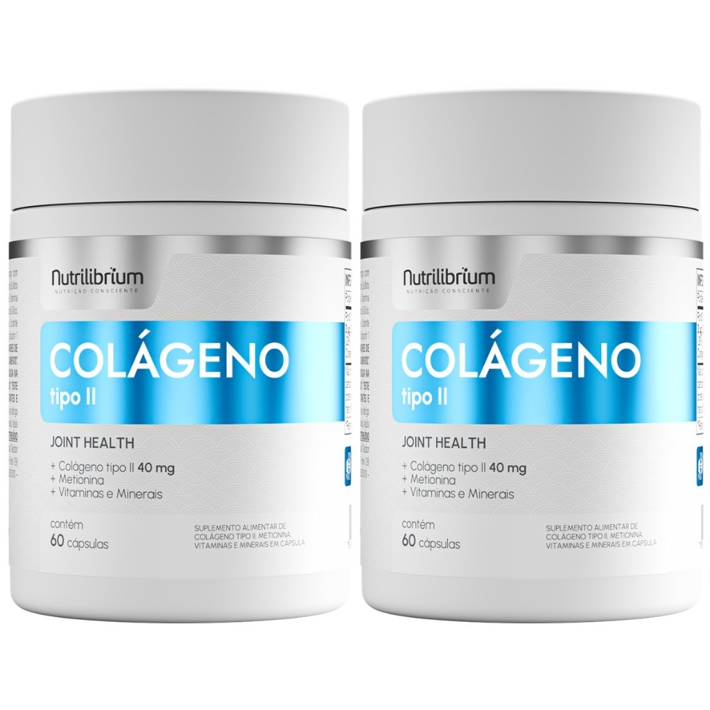 Kit 2x Colágeno Tipo 2 Premium 120 Cápsulas Com Metionina Selênio Nutrilibrium Kit 2x Colágeno Tipo 2 Premium 120 Cápsulas Com Metionina Selênio Nutrilibrium