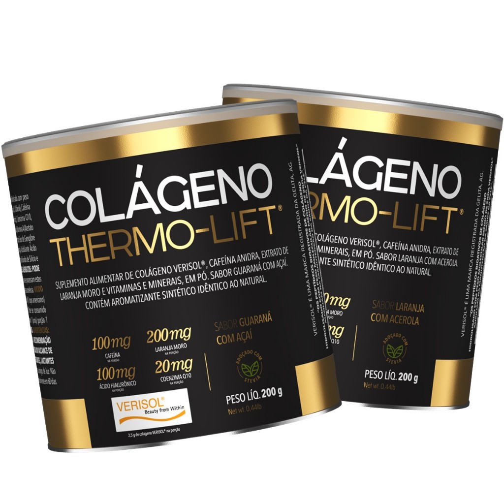Kit 2x Colágeno Thermo Lift Verisol Ácido Hialurônico Cafeína 200g Nutrilibrium Kit 2x Colágeno Thermo Lift Verisol Ácido Hialurônico Cafeína 200g Nutrilibrium
